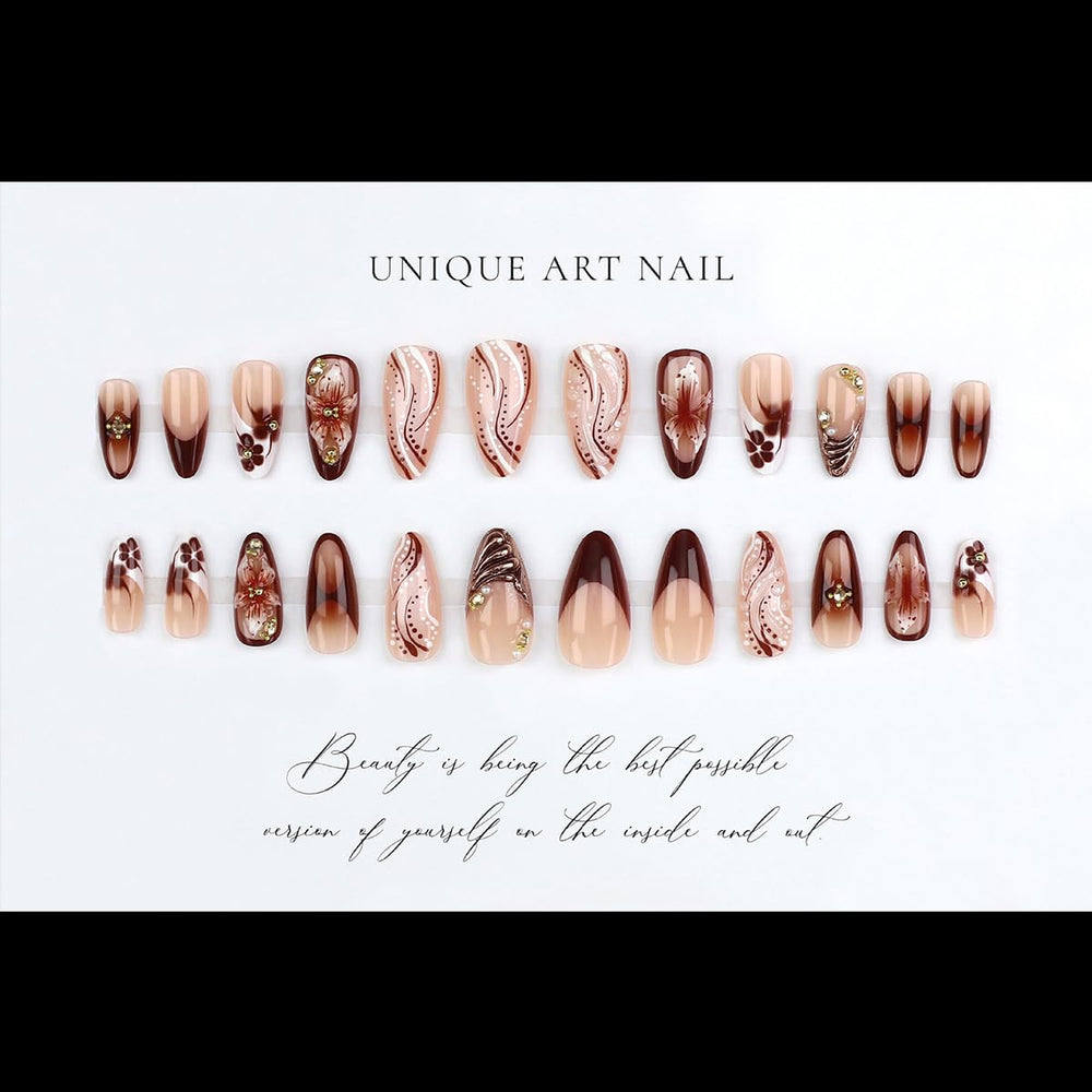 yefiuo nails on hand showing scale and natural almond fit benefit