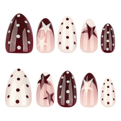 yefiuo hand wearing short almond nails showing finished look and stylish impact