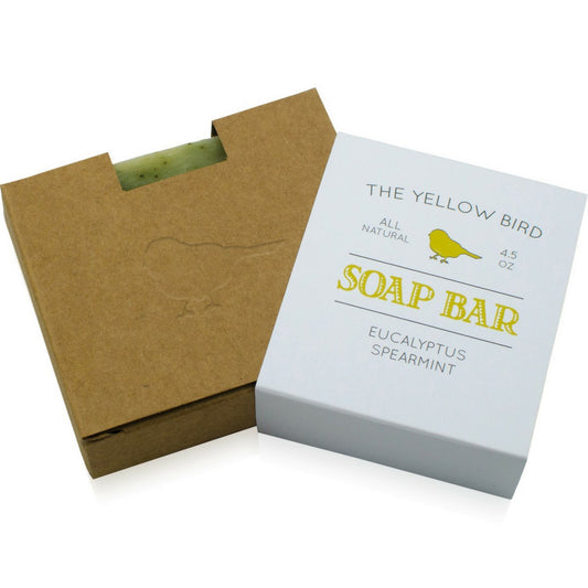 Yellow Bird close-up of soap texture highlighting creamy moisturizing lather