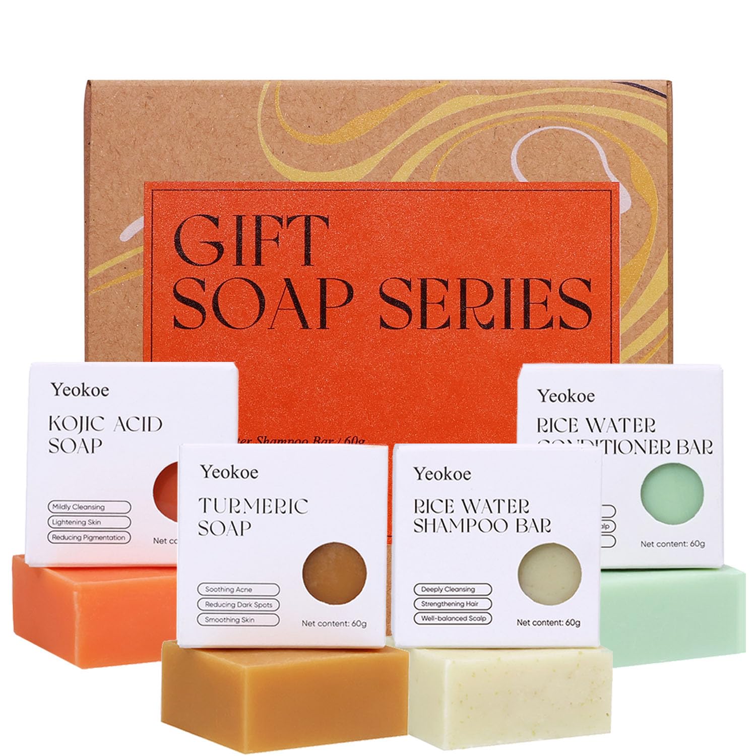 Yeokoe front packaging showing complete four-bar travel kit benefit: portable care