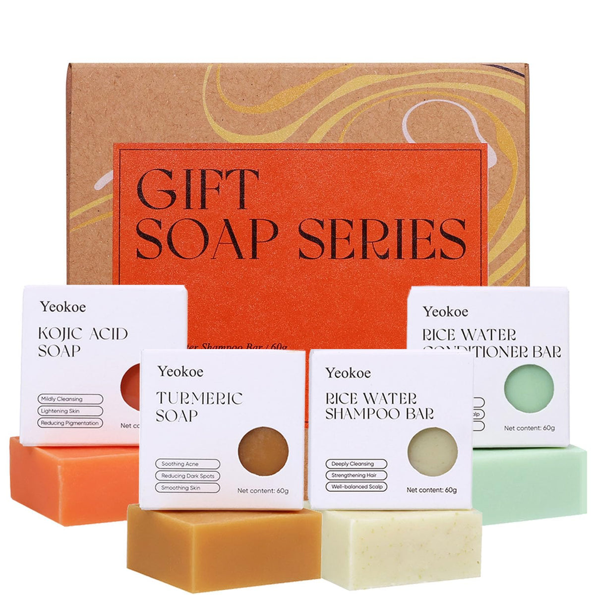 Yeokoe front packaging showing complete four-bar travel kit benefit: portable care