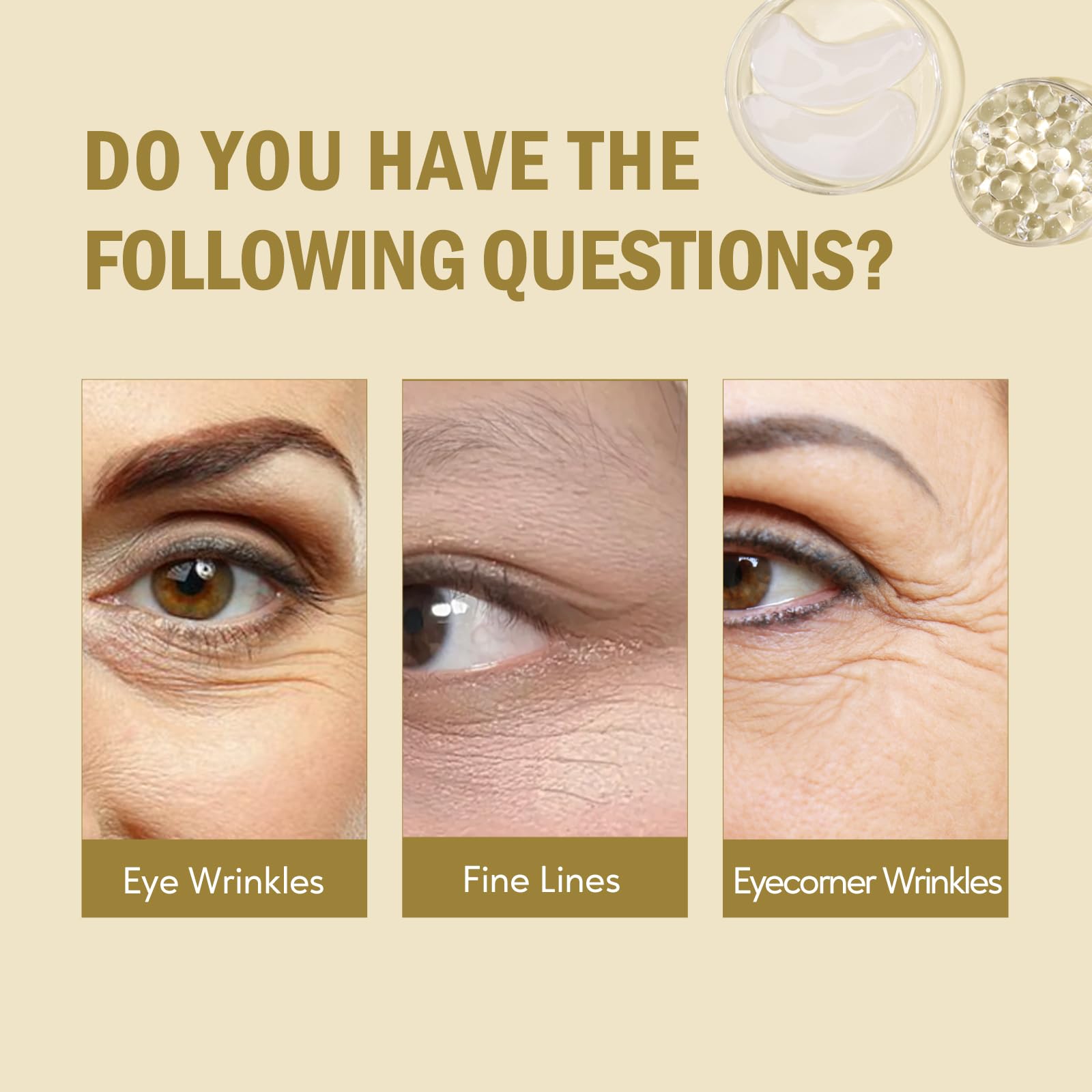 Yeokoe patches applied on under-eye area illustrating de-puffing