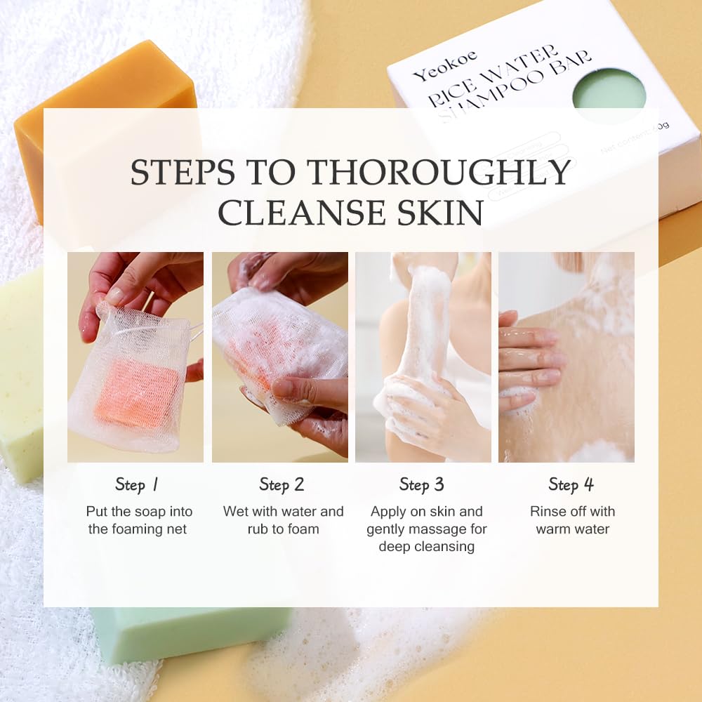 Yeokoe rice water conditioner bar texture showing conditioning and detangling benefit