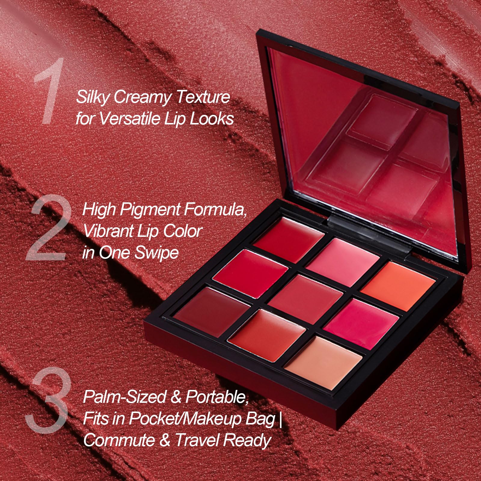 YEPYEPGO applying palette with a lip brush for precise, long-lasting colour