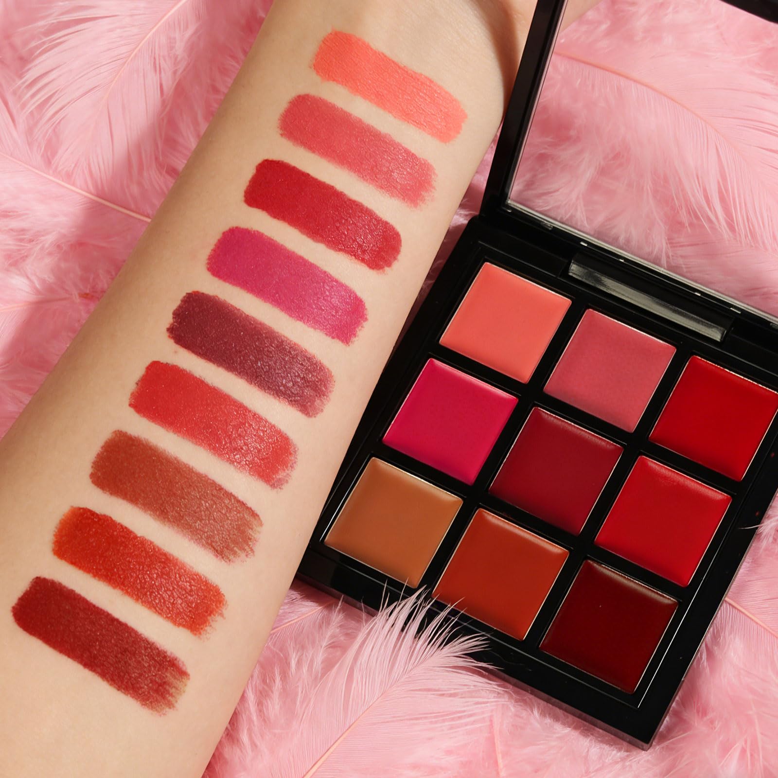 YEPYEPGO lips before and after application demonstrating smooth matte finish