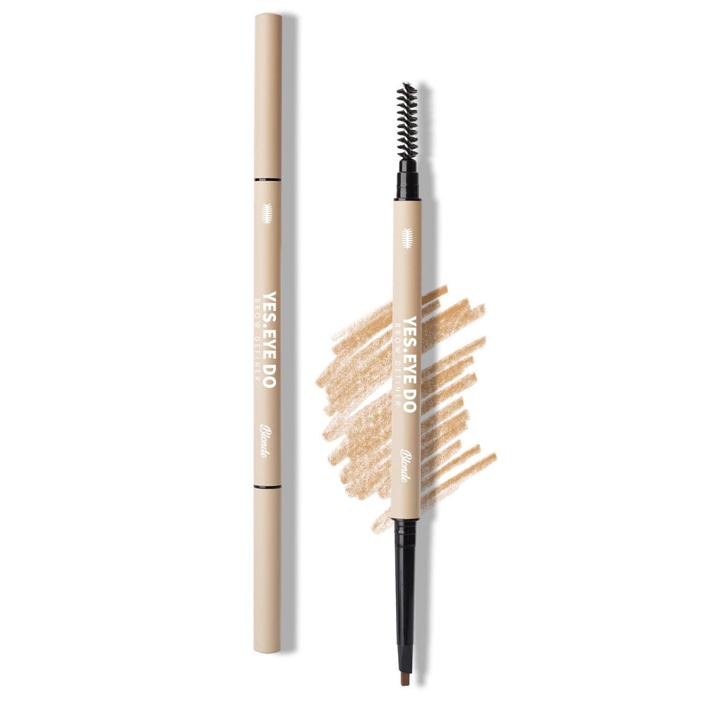YES.EYE DO front view of pencil shows sleek packaging and portability benefit