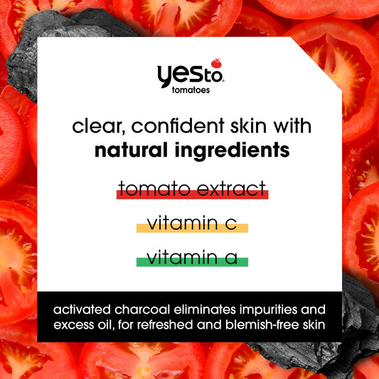Yes To Tomatoes close-up of charcoal mud texture highlighting creamy consistency and spreadability