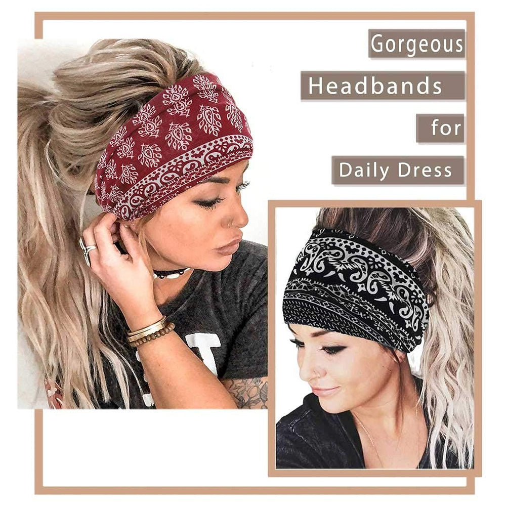Yeshan bandana stretched to show flexible size and secure fit
