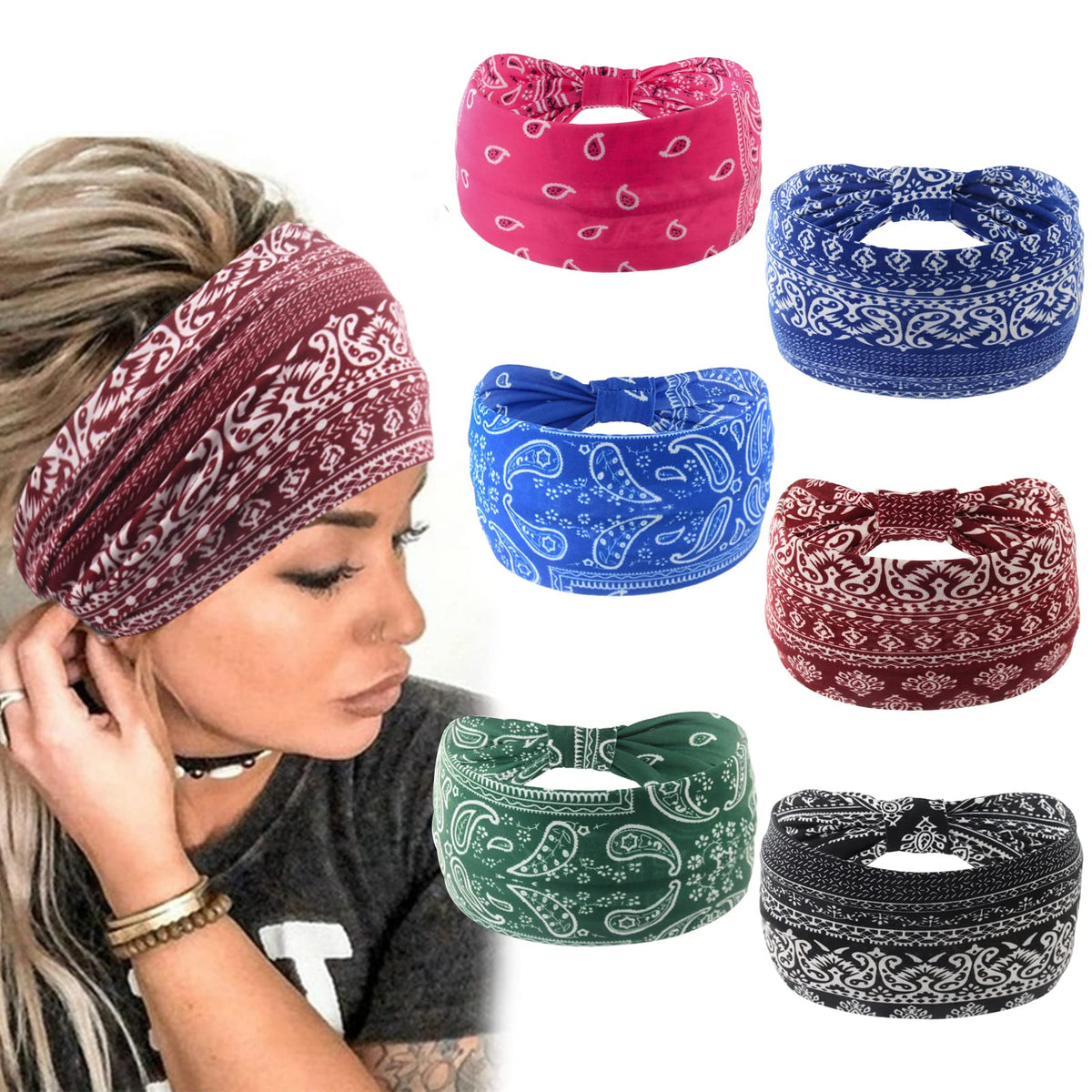 Yeshan front packaging showing six colorful headbands and benefits