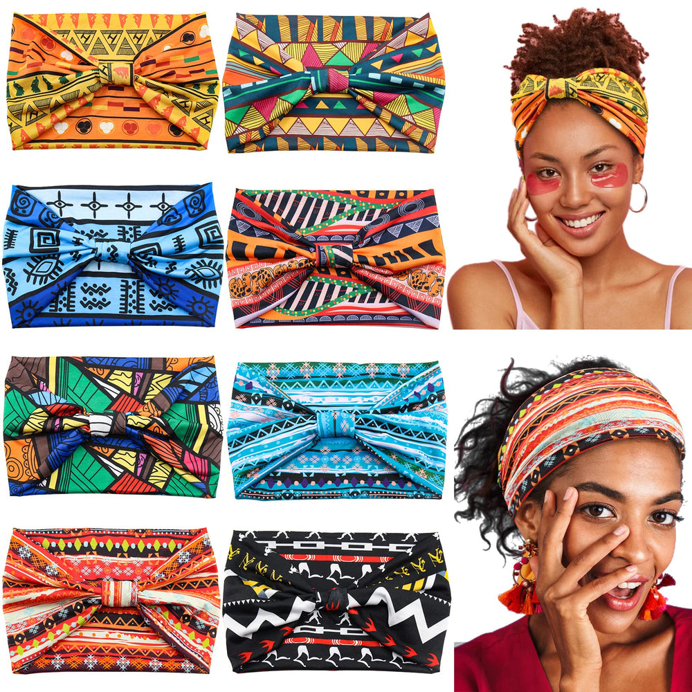 Yeshan front packaging view showing eight colorful headwraps and benefits