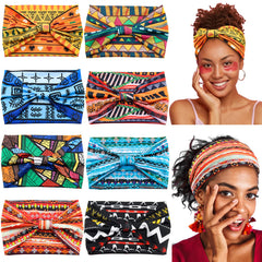 Yeshan front packaging view showing eight colorful headwraps and benefits