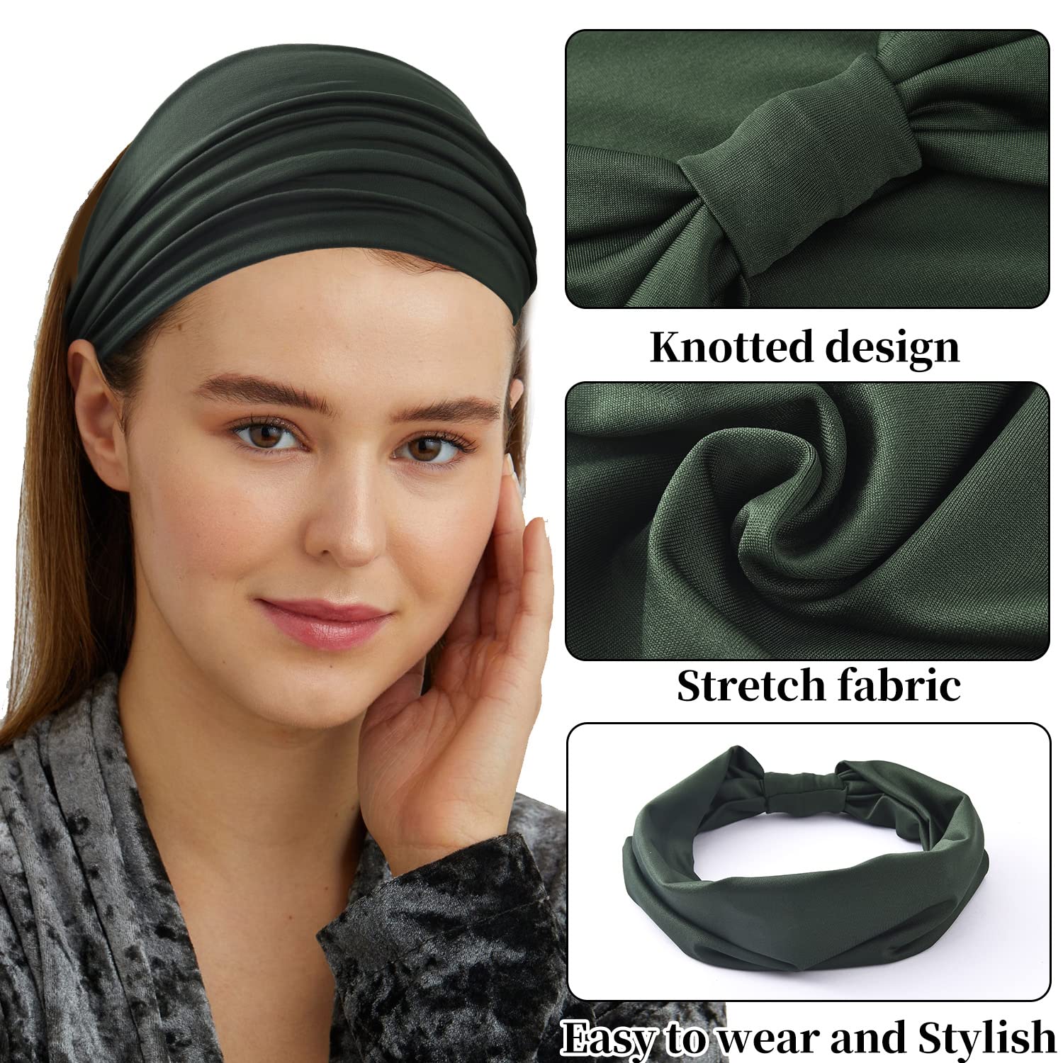 Yeshan headband in use during yoga keeping hair tidy and wicking sweat for focused practice
