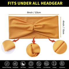 Yeshan headband worn during yoga demonstrating sweat control benefit