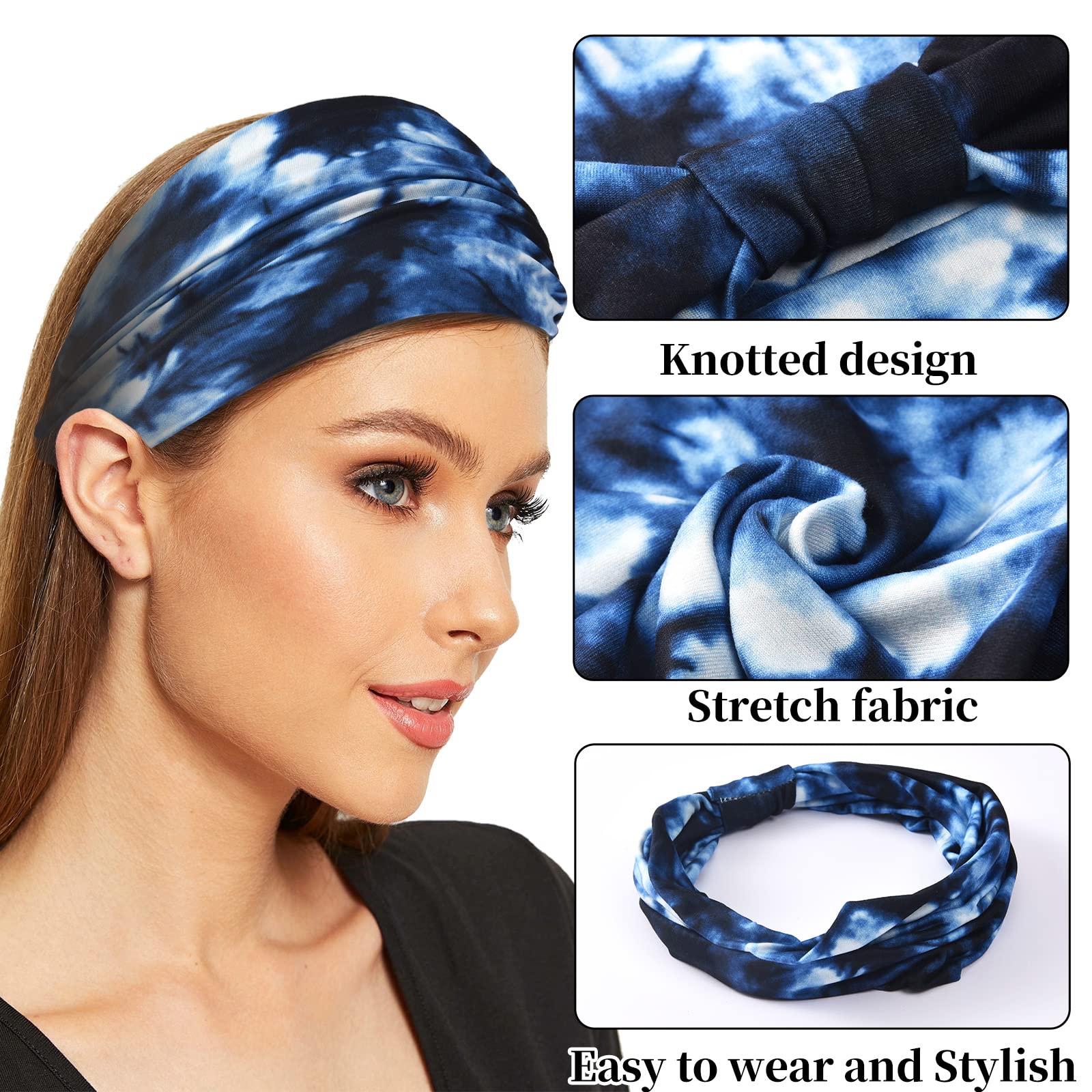 Yeshan headband worn during yoga showing non-slip fit and sweat control
