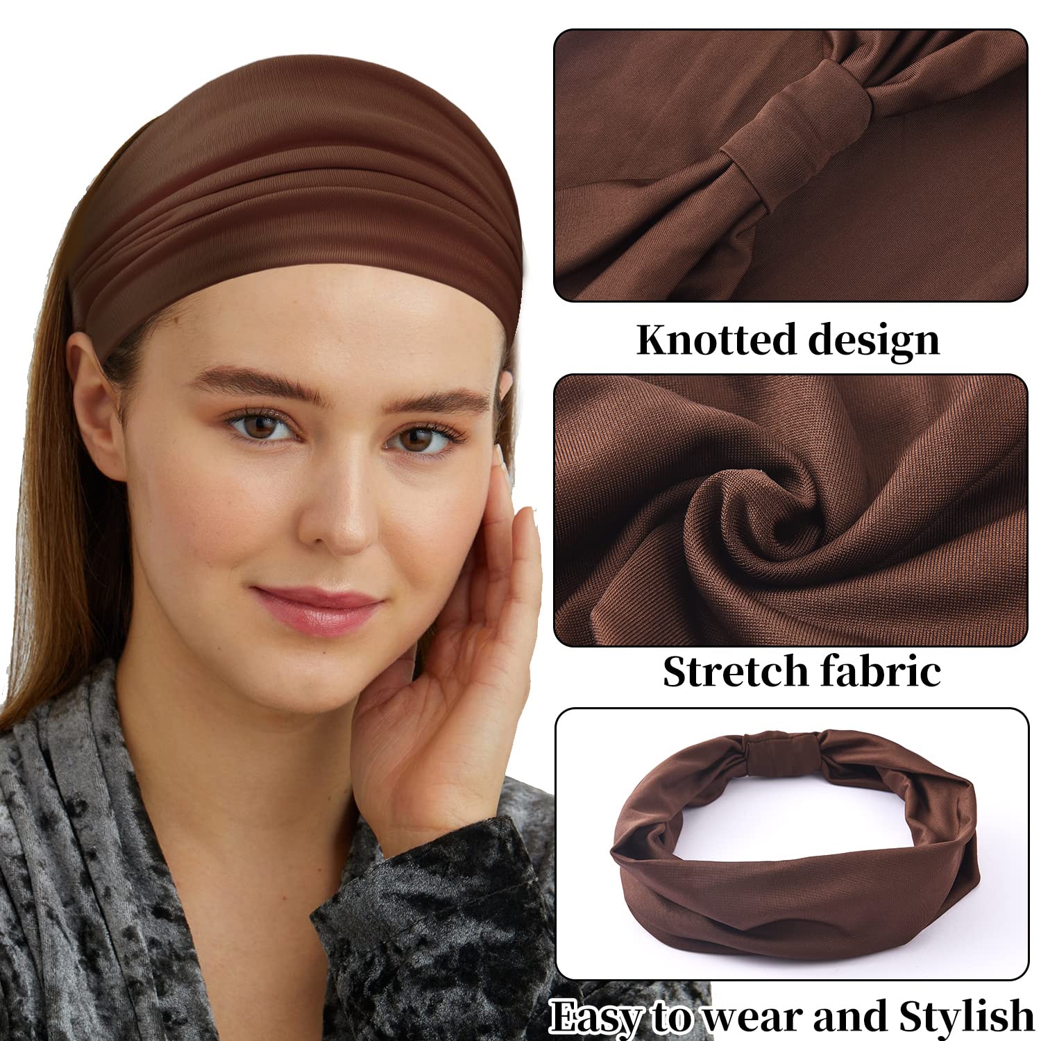 Yeshan headband worn in yoga session showing sweat-wicking benefit