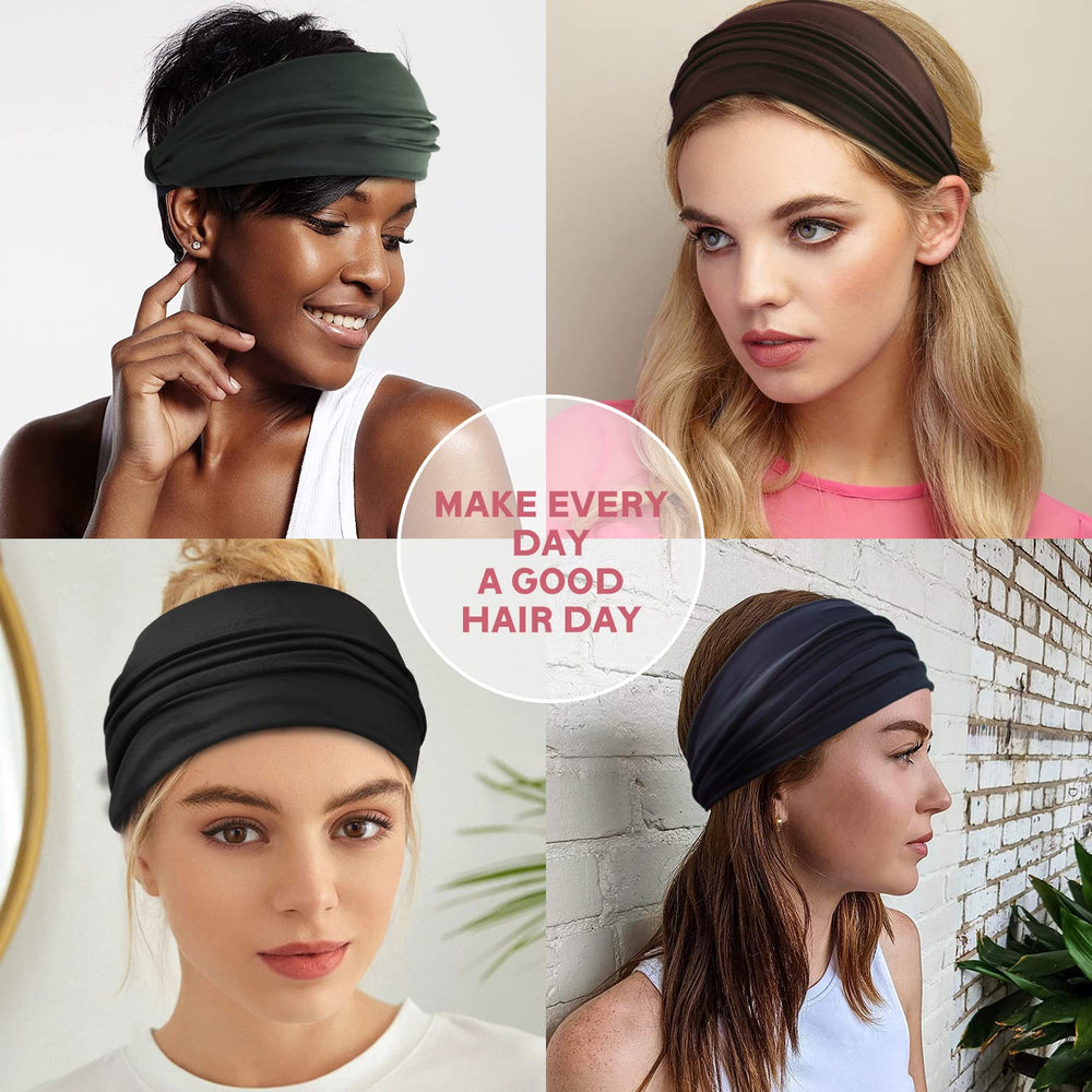 Yeshan headband worn while running outdoors providing non-slip support and moisture control