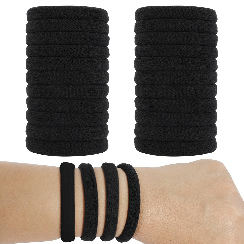 YESIACE front pack of 120 black hair ties showing value quantity