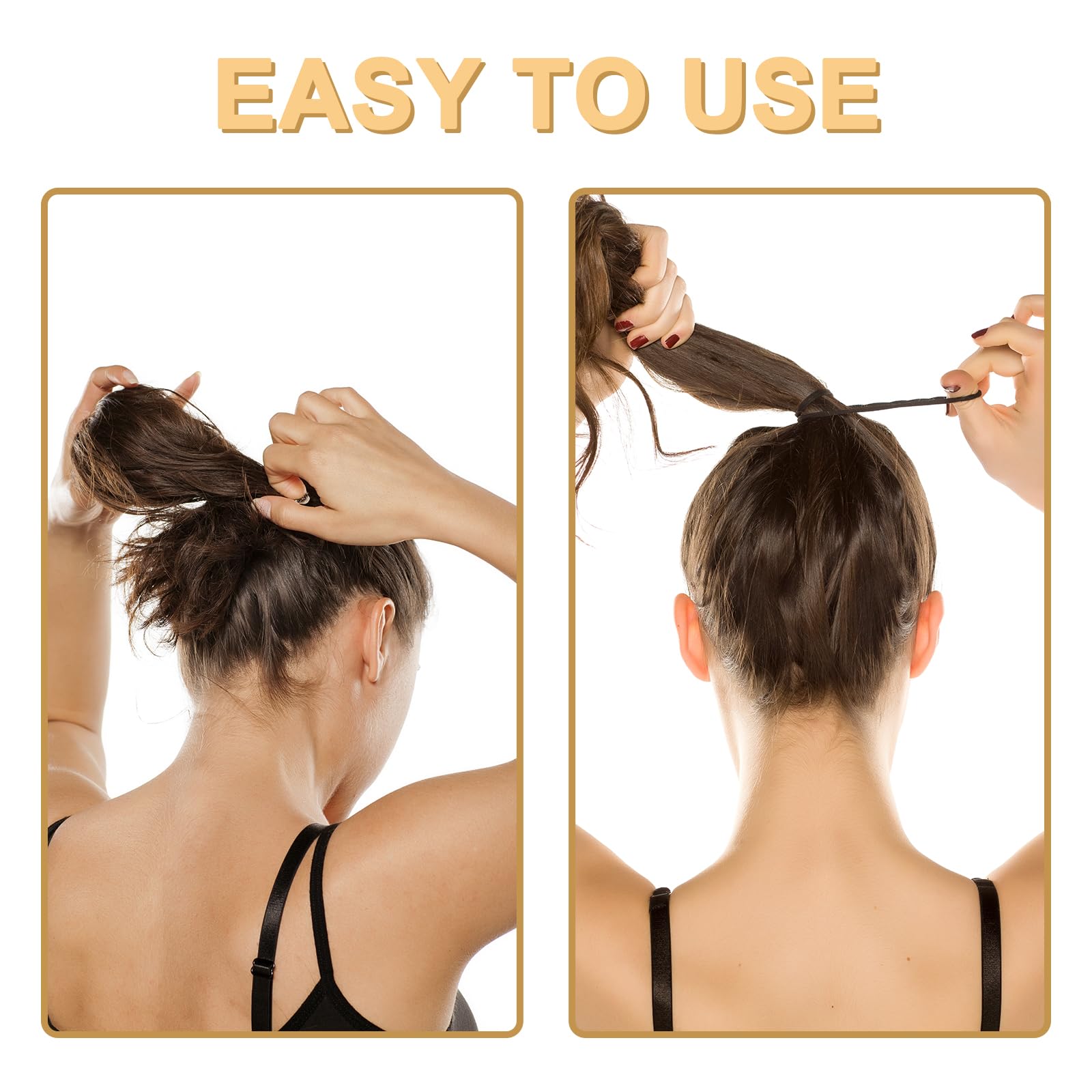 YESIACE hair tie next to hand to show 2-inch size clarity