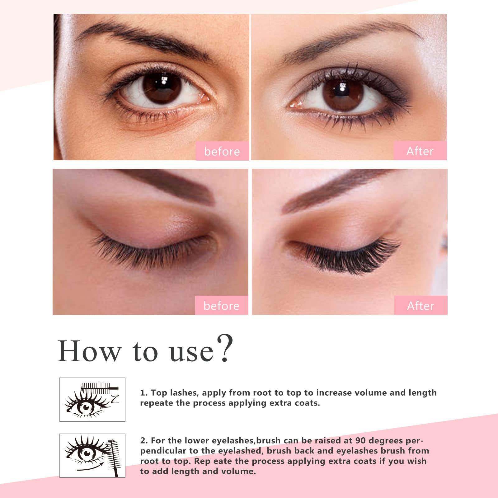 YEUGSCKA before and after lashes demonstrating fuller effect