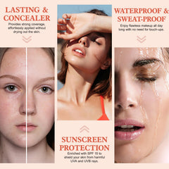 YEUGSCKA half-face before and after illustrating evened complexion benefit