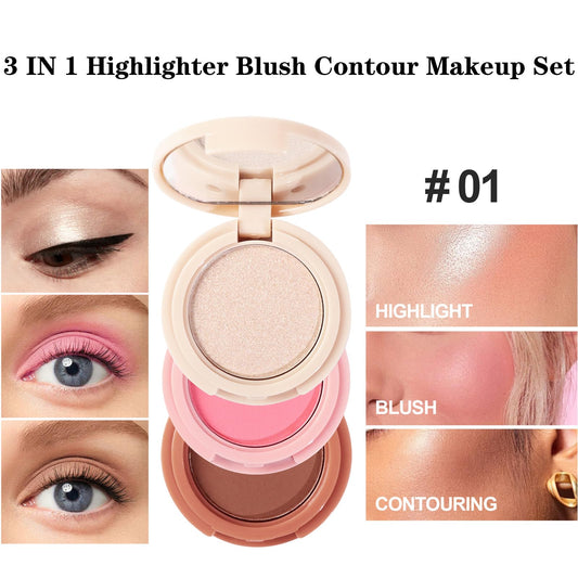 Yeweian open trio palette with mirror for easy on-the-go application