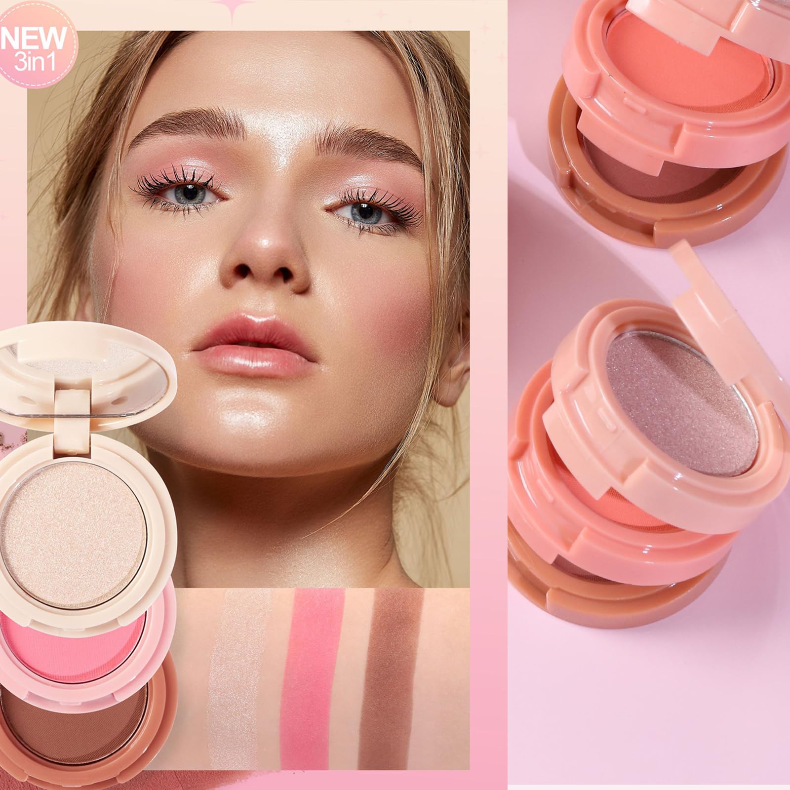 Yeweian shimmer highlighter reflecting light to brighten features