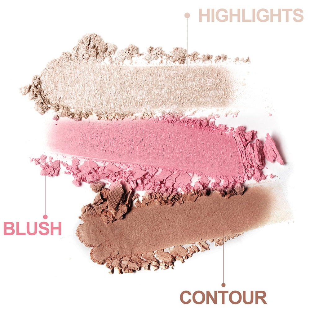 Yeweian silky powder blush swatch demonstrating blendable pigment