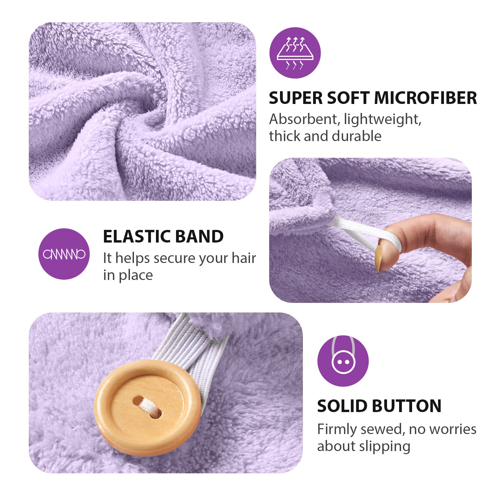 YFONG towel button and strap detail demonstrating secure, no-slip hold
