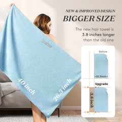 YFONG towel laid flat showing 26.3x40 inch size for large hair capacity