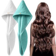 YFONG front view of two-pack towel set showing colors and packaging benefit quick drying