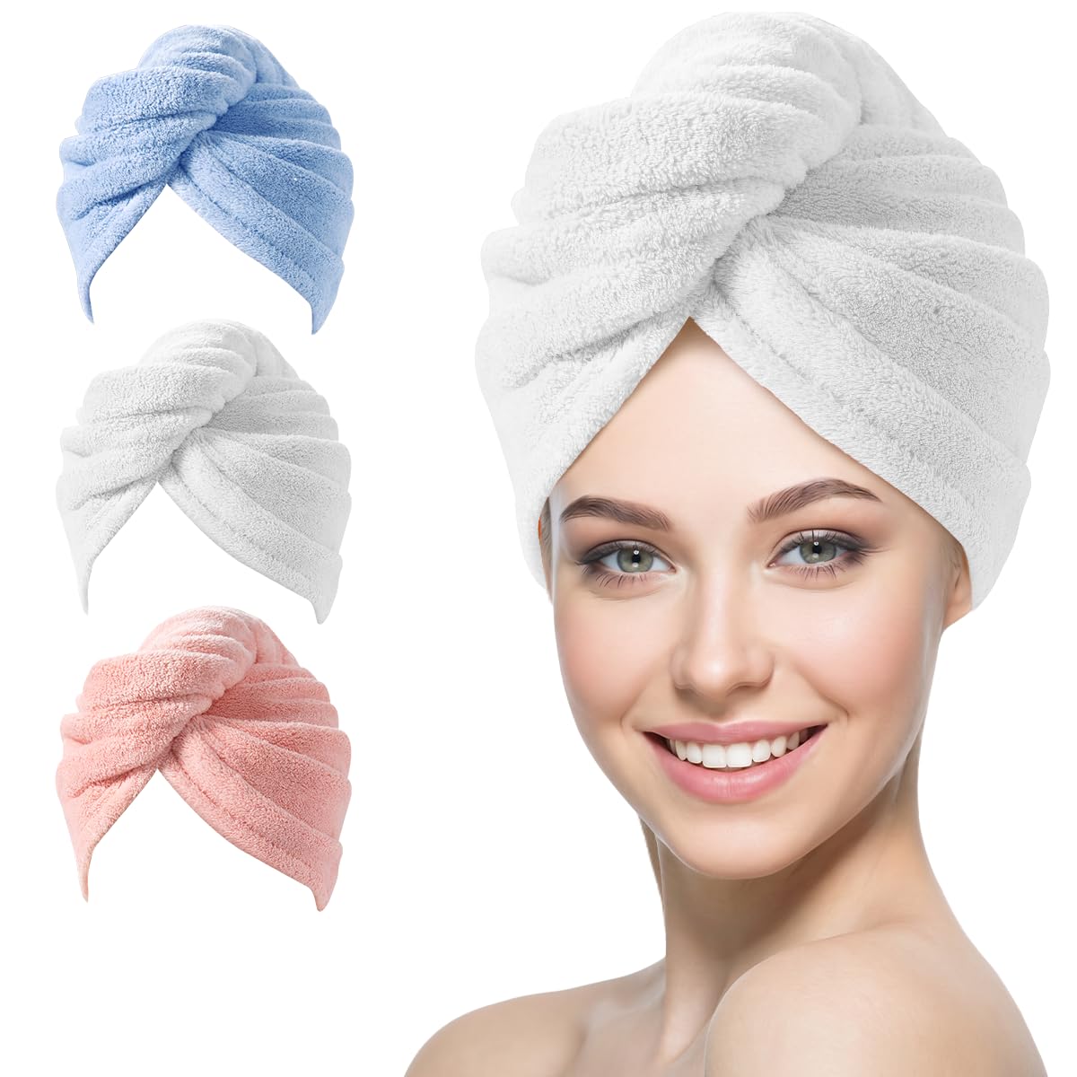 YFONG front pack of three towels showing colors and value benefit