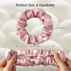 YFONG scrunchie in a ponytail on a model showing reduced creasing and polished look benefit