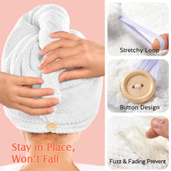 YFONG towel length comparison with hand showing size fit for hair lengths