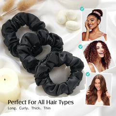 YFONG scrunchies next to a ruler for scale to show size and fabric fullness