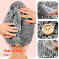YFONG towel size next to hand showing scale and full-wrap benefit