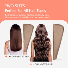 YFONG two towels side-by-side comparing M and L lengths for fit