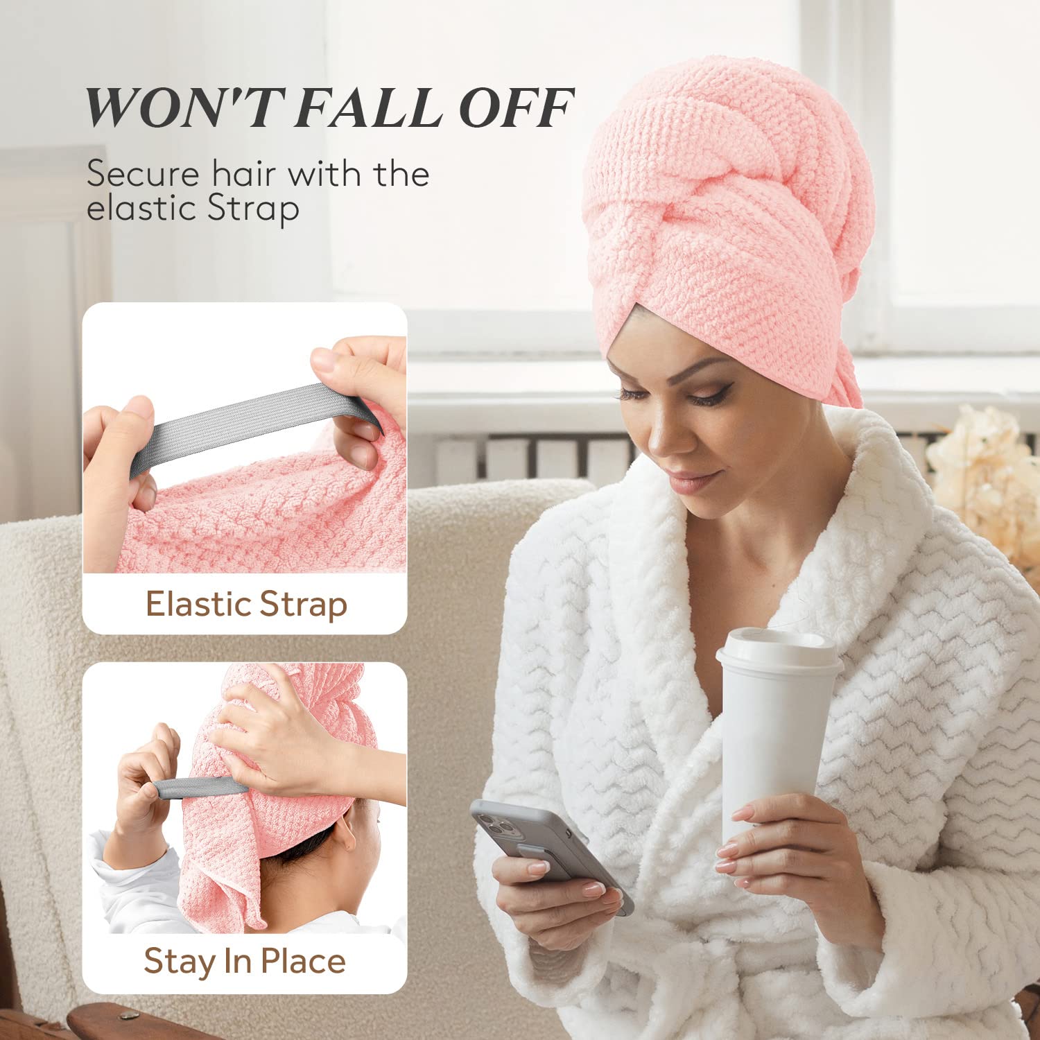 YFONG towel used during skincare routine showing stability and easy movement