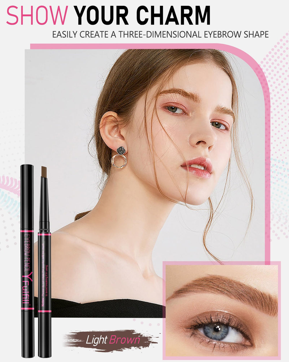 YFulfill spoolie brush blending pigment for seamless, blended eyebrow finish