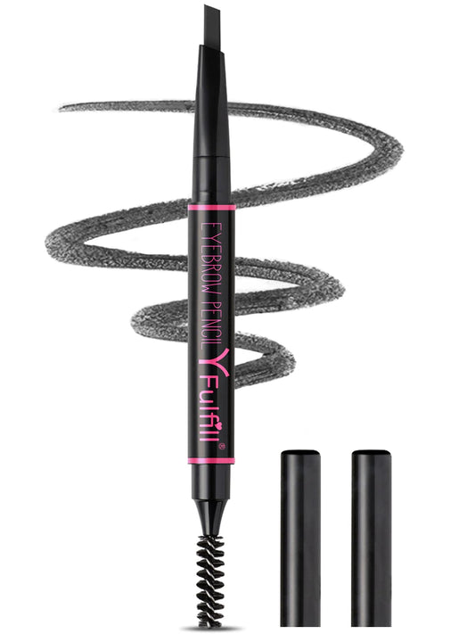 YFulfill front view of black eyebrow pencil showing sleek packaging and benefits