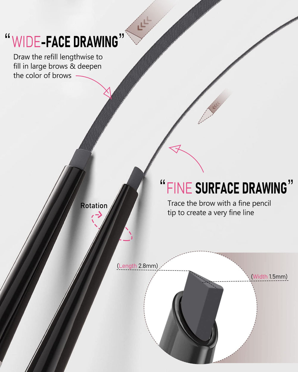 YFulfill pencil held in hand for scale, ideal precision and portability