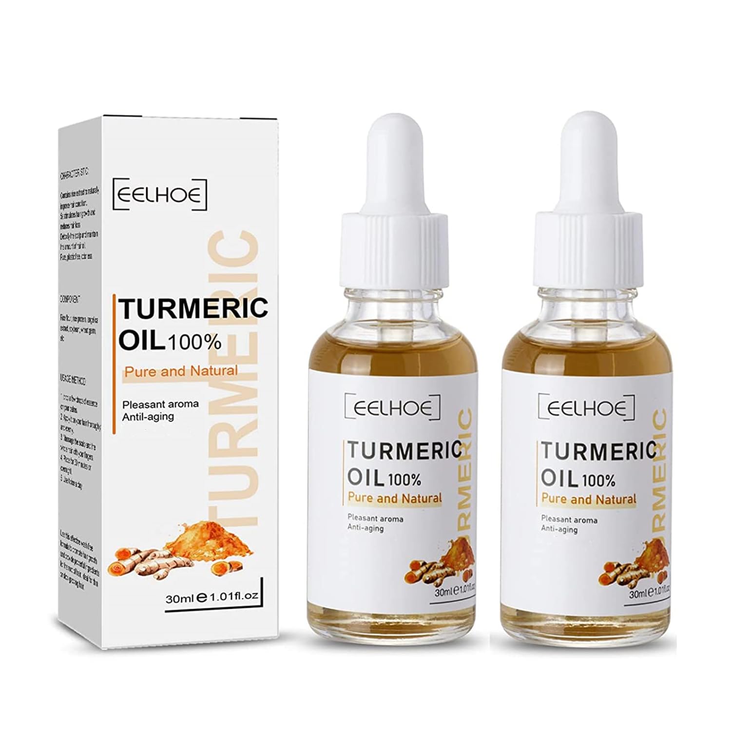 YG LianKai front bottle showing turmeric serum packaging and brand benefit
