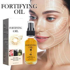 YG LianKai rosehip oil close-up of bottle and oil color, showing nourishing vitamin-rich texture