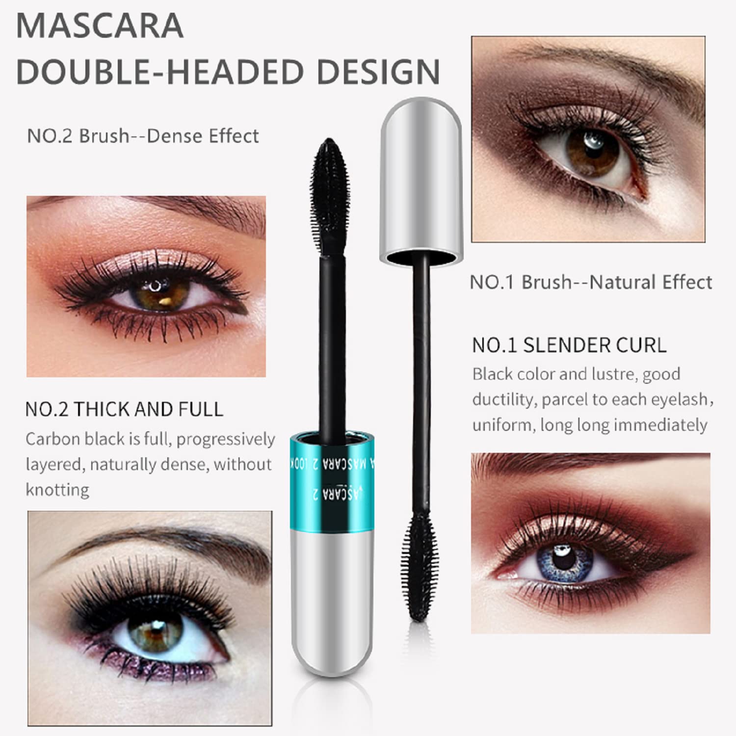 YG LianKai wand stroke texture showing creamy black formula and fiber coverage benefit