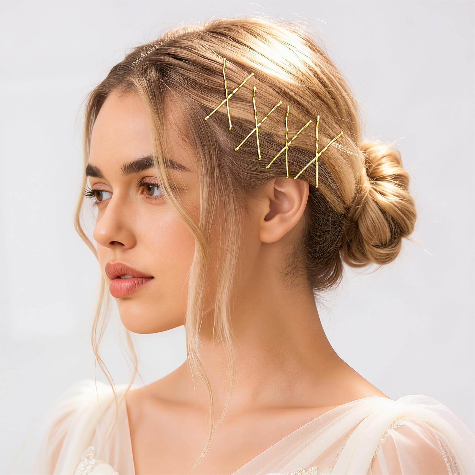 YGDZ blonde wavy bobby pins close-up showing grip detail and durability