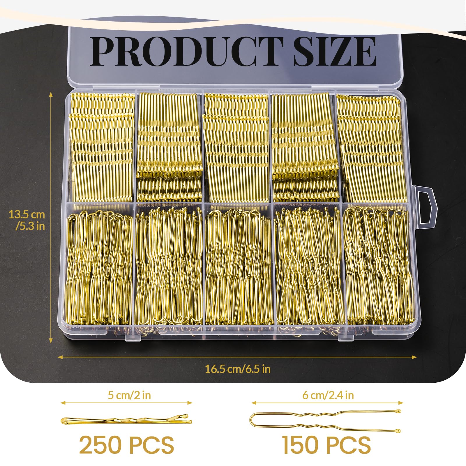 YGDZ blonde U-shaped hair pins detail highlighting strong anchoring benefit