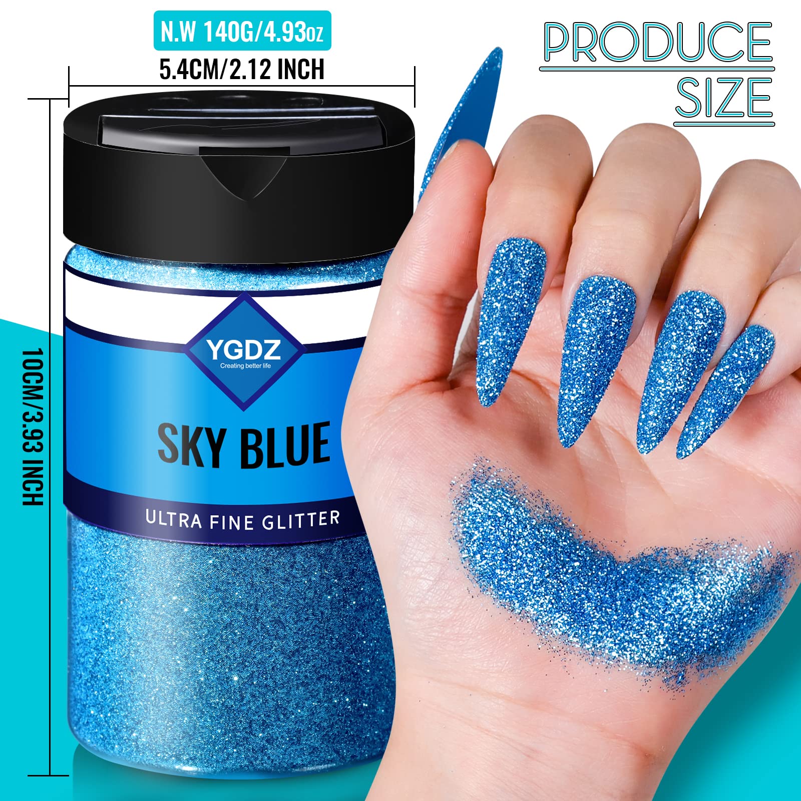 YGDZ glitter mixed in resin producing even sparkle benefit