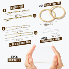 YGDZ assortment of blonde bobby and U-shaped pins for secure styling