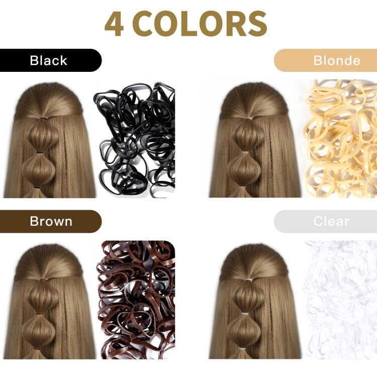 YGDZ clear hair ties organized by color offering quick selection benefit