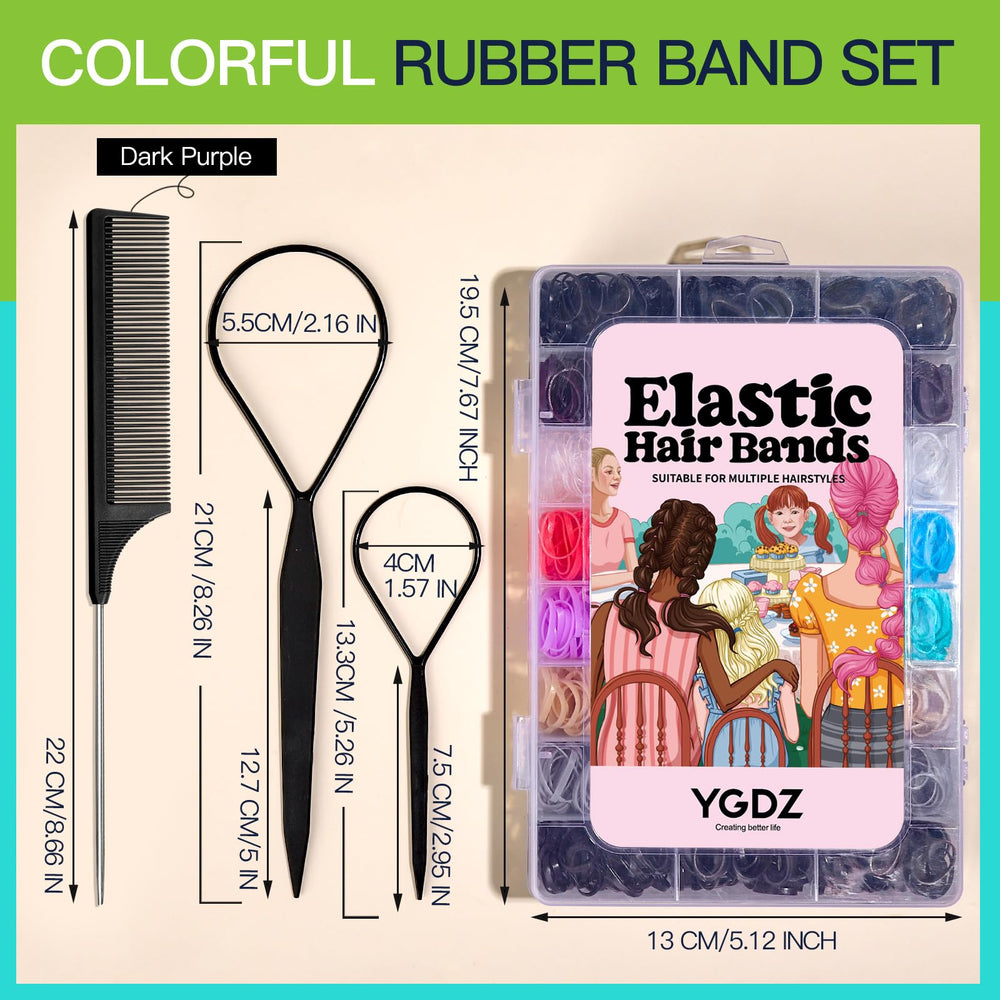 YGDZ clear organizer open with sorted colorful bands for quick access