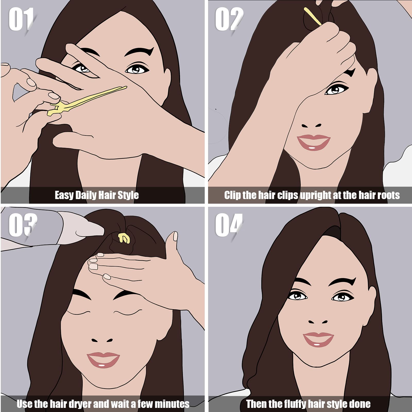 YGDZ clips holding hair rollers securely during setting